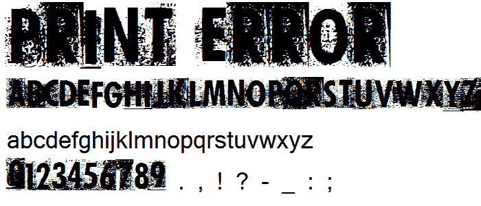 Print Error font